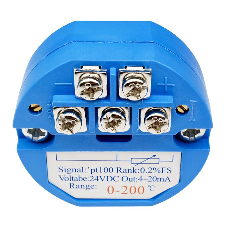 【HOT】2X PT100 0-200 度温度感知トランスミッター 4-20MA 出力ヘッドマウント温度トランスミッター