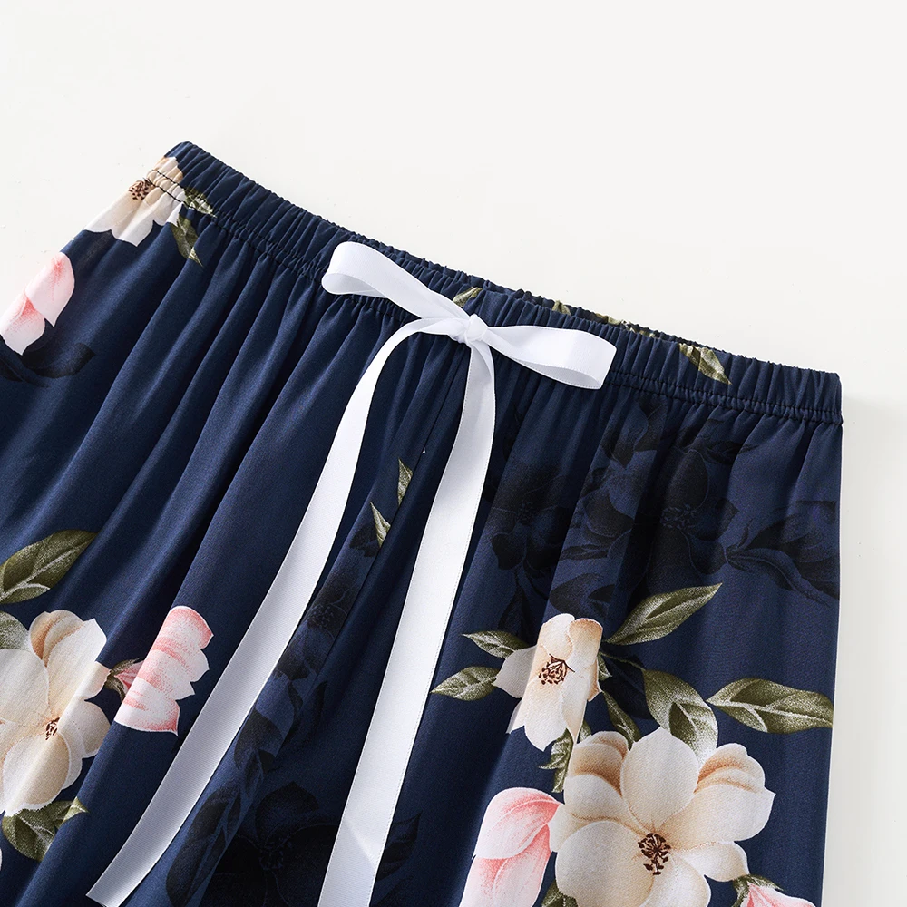 Women Bowknot Pajamas Casual Pants Loose Wide Leg Cozy Pants Sweatpants Summer Beach Pants