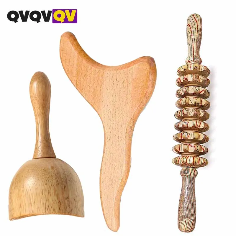 Lymphatic Drainage Massager Wood Therapy Massage Tools Maderoterapia Kit Wood Therapy Tools for Body Shaping Sculpting