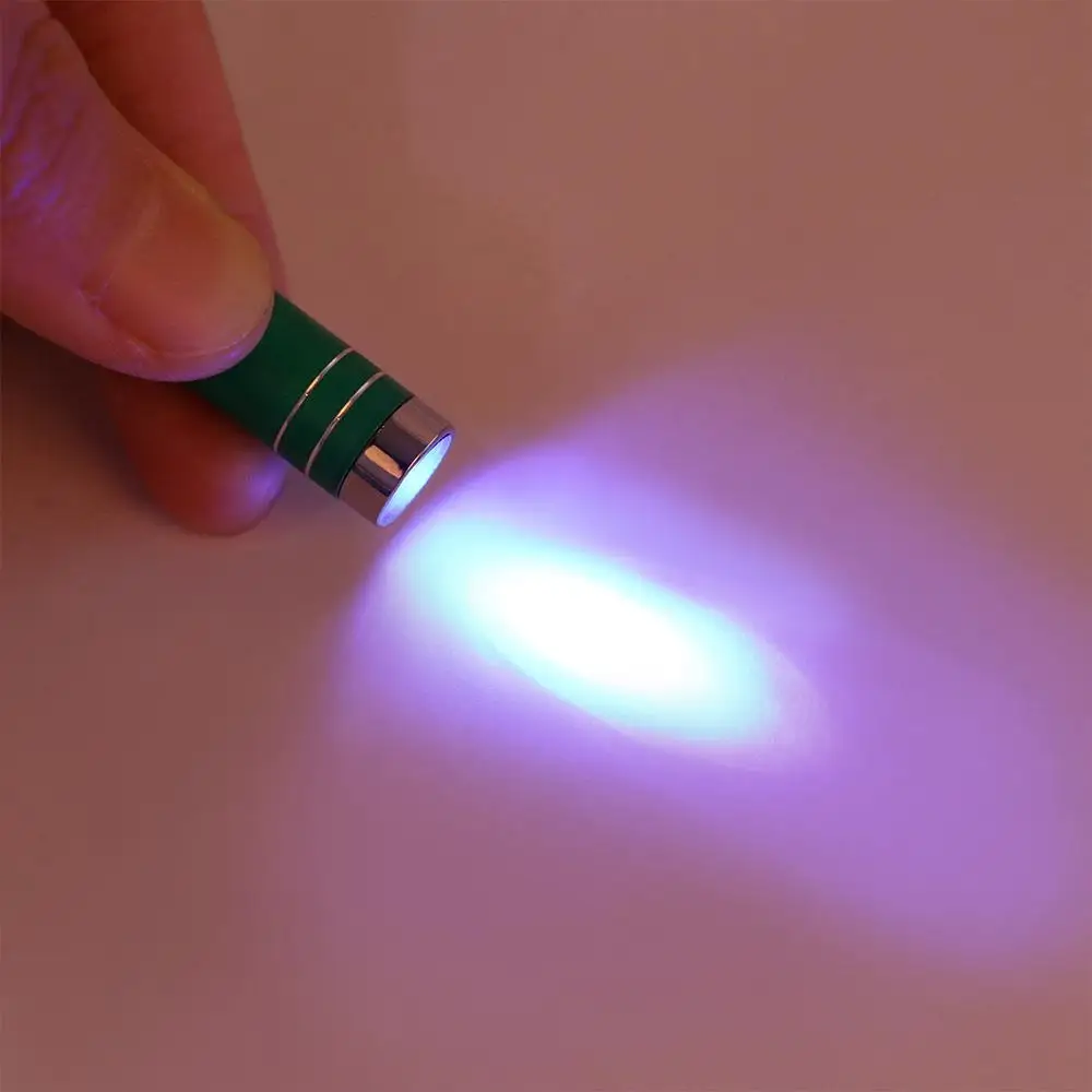 Agents Aluminium Alloy Money Detection Purple Light Money Check ID Currency LED UV Torch UV Light Keychain Lamp Flashlight