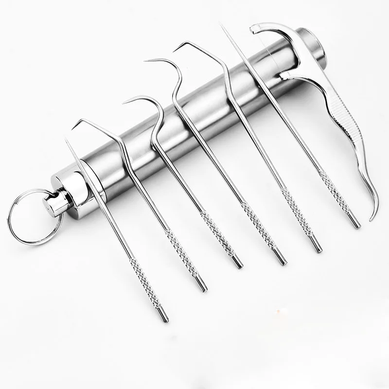 Stainless Steel Toothpick Set Tooth Flossing Reusable Toothpicks Portable Toothpick Floss Teeth Cleaner Oral Cleaning