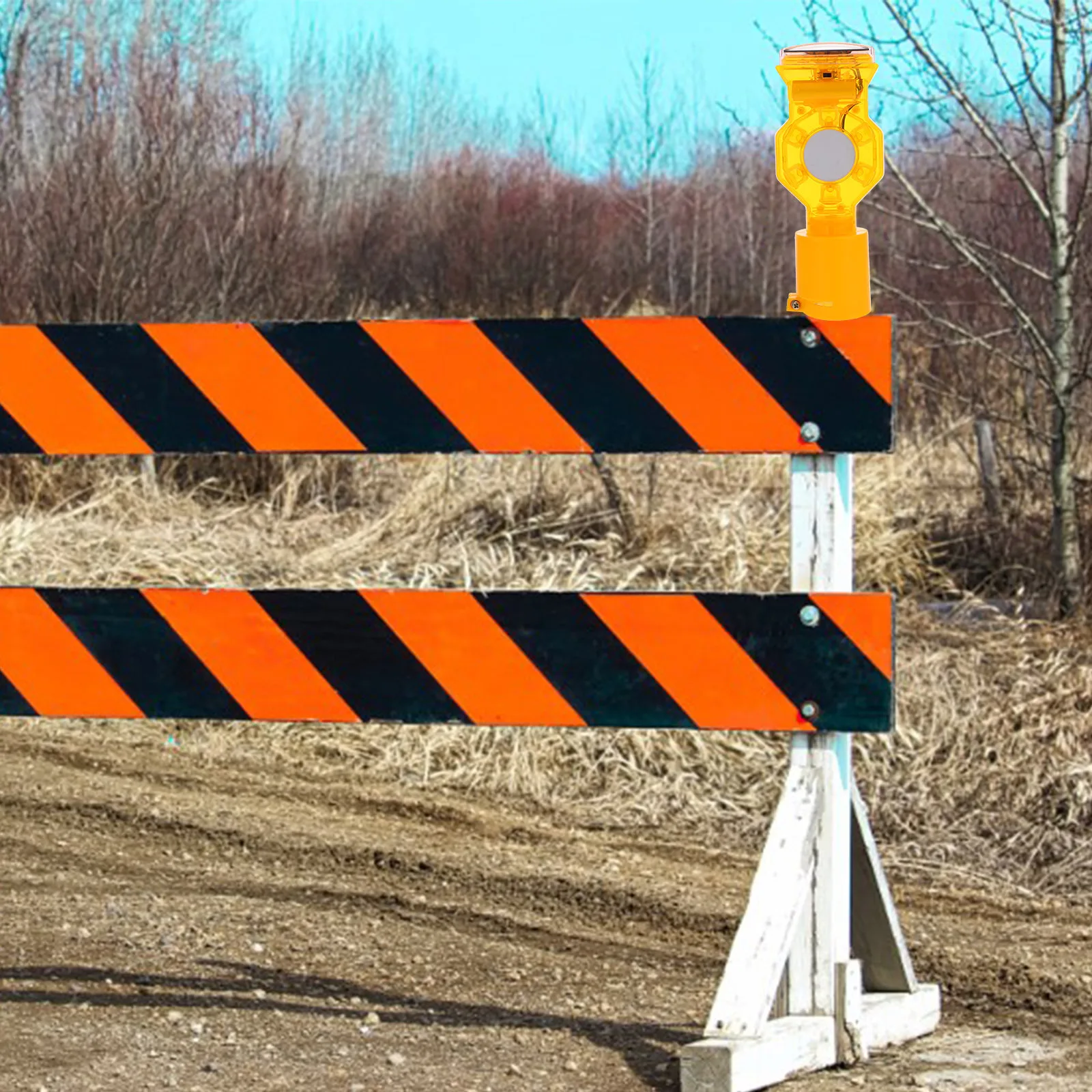 Solar Emergency Strobe Light Warning Traffic Beacon Lights Road Flashing Beacons