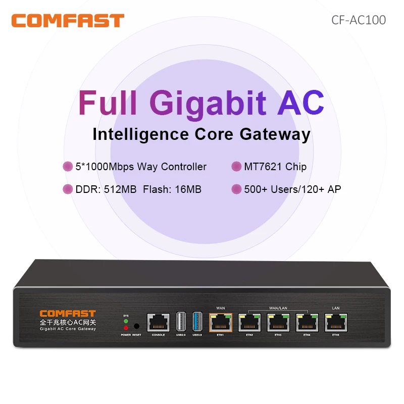 AC Router AC100 Full Gigabit Routing Seamless Roaming Core Authentication Gateway Load Balance WiFi Project Manager Controller