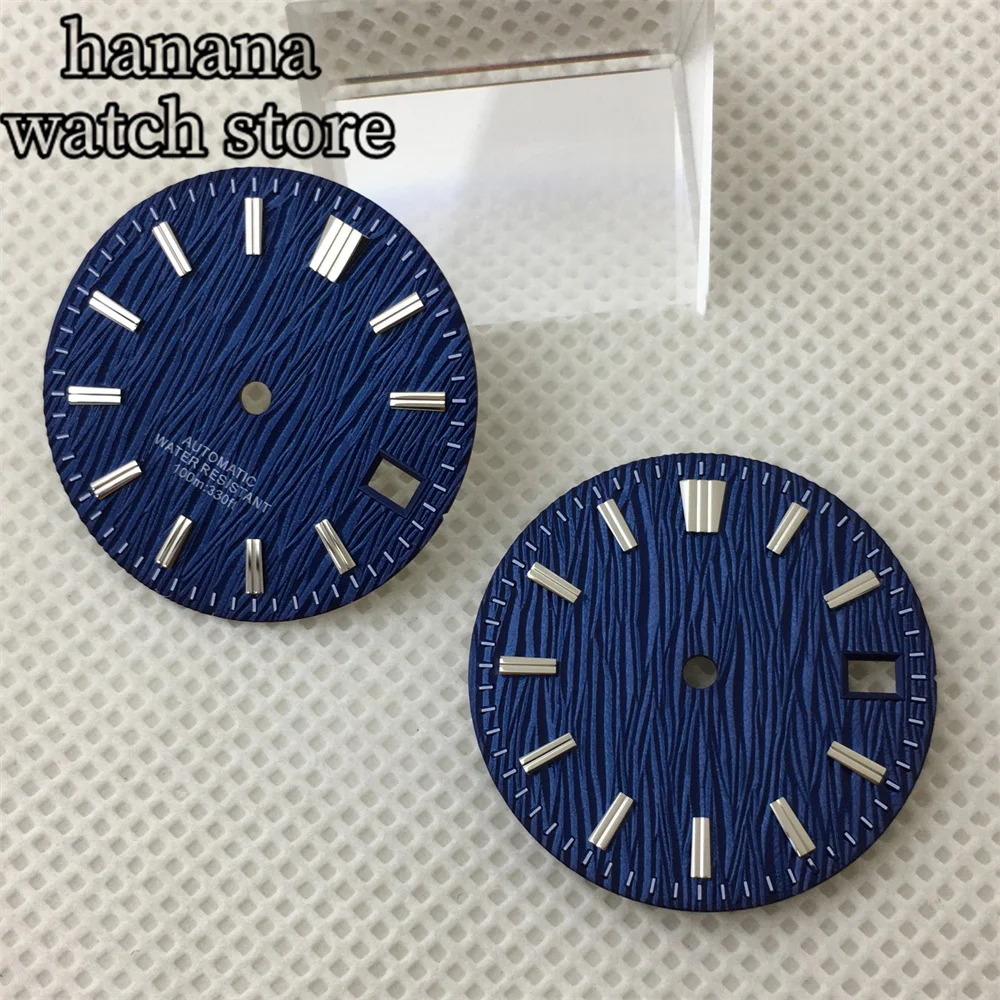 BLIGER 자동 무브먼트 시계 변경 부품, 날짜 3.0, 블랙 화이트 블루 그린 다이얼, NH35 NH36 에 적합, 29mm