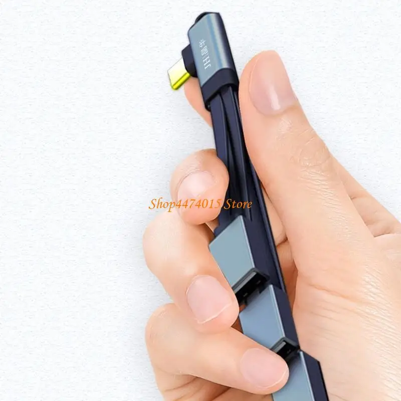 K1AA Алюминиевый тип C Удлиняющий кабель USB C Самцовый до 3 USB -адаптерный кабель Подключите больше устройств к ноутбуку или