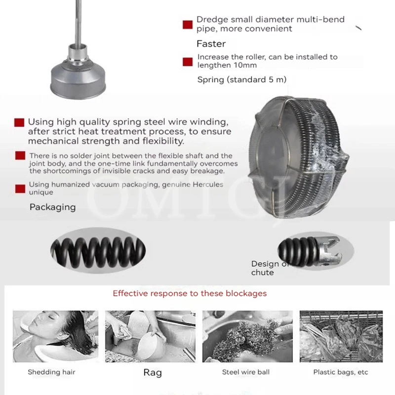 GQ-150 Electric Pipe Dredge Machine Professional Household Sewer Tool Automatic Toilet Floor Drain Dredger