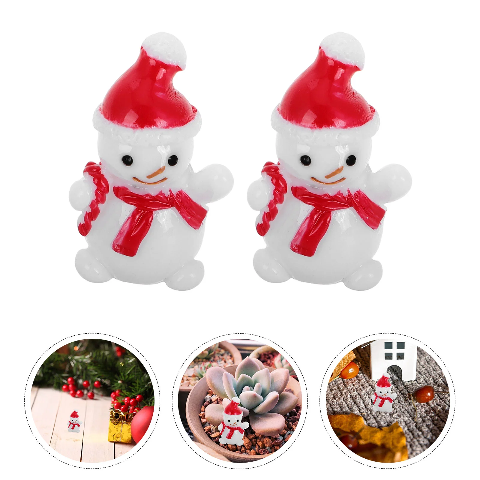 

10 Pcs Mini Snowman Christmas Decorations Outdoor Resin Ornaments Micro Landscape Miniature Statue DIY Xmas Adornment