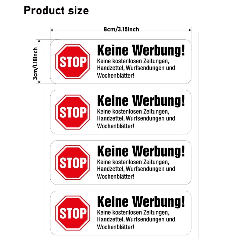 8/12pcs No Advertising Stickers, Weatherproof,In Vinyl, Stop Postbox Advertising, No Advertising Stickers for Letterbox