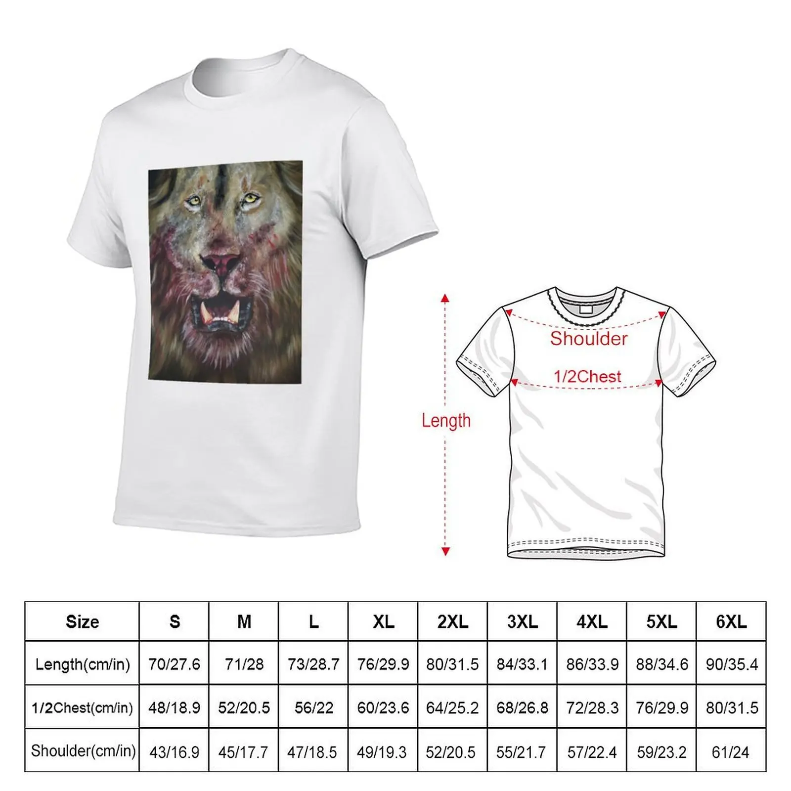 The Bloody Lion Eats Tonight T-Shirt t shirt man cotton anime t shirts oversize T-Shirt