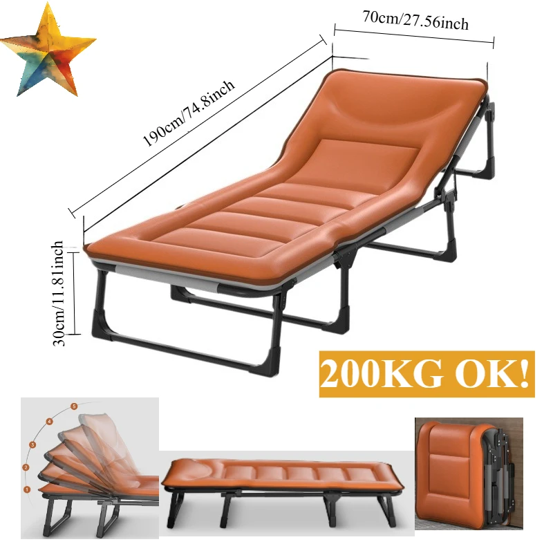 Folding Bed Single Bed Recliner Office Simple Portable Home Escort Multi-functional Home Use and Patient Care