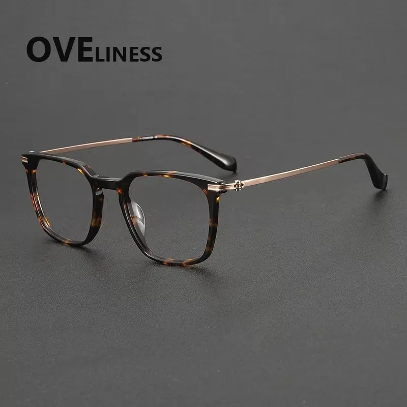 

Acetate Titanium Glasses Frame Men Women Vintage Retro square Eyeglasses frame Japanese Spectacles Eyewear