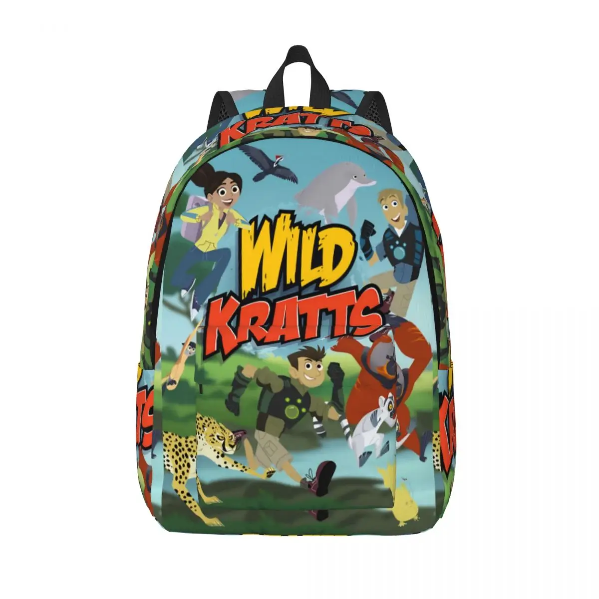 Wild Kratts Backpack Middle High College School Student Animals Cartoon Bookbag Teens Daypack Hiking
