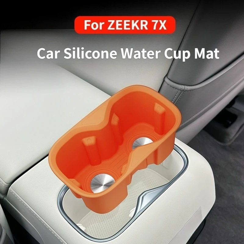 

For ZEEKR 7X 2026 Car Silicone Water Cup Mat Armrest Box Rear Water Cup Groove Protective Pad Automobiles Interior Accessories