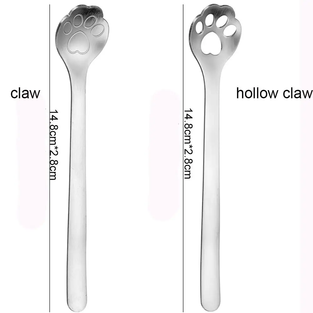 Hollow Dessert Tea Accessories Ice Cream Cartoon Cat Claw Coffee Stirring Spoons Dog Paw Spoon Kitchen Tableware