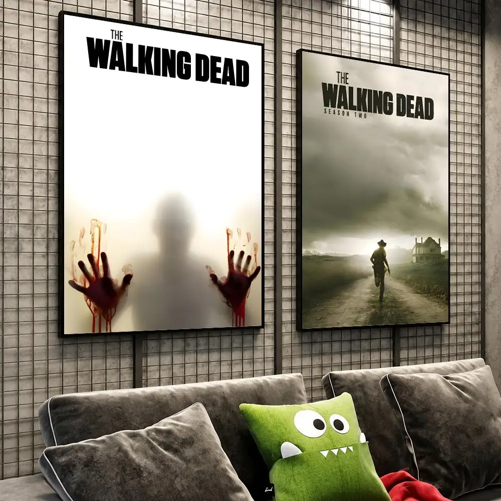 Series Walking Dead Zombie Survival Poster HD Self-Stick Wall Decor Bedroom Dorm Office Gaming Garage Bathroom Gift