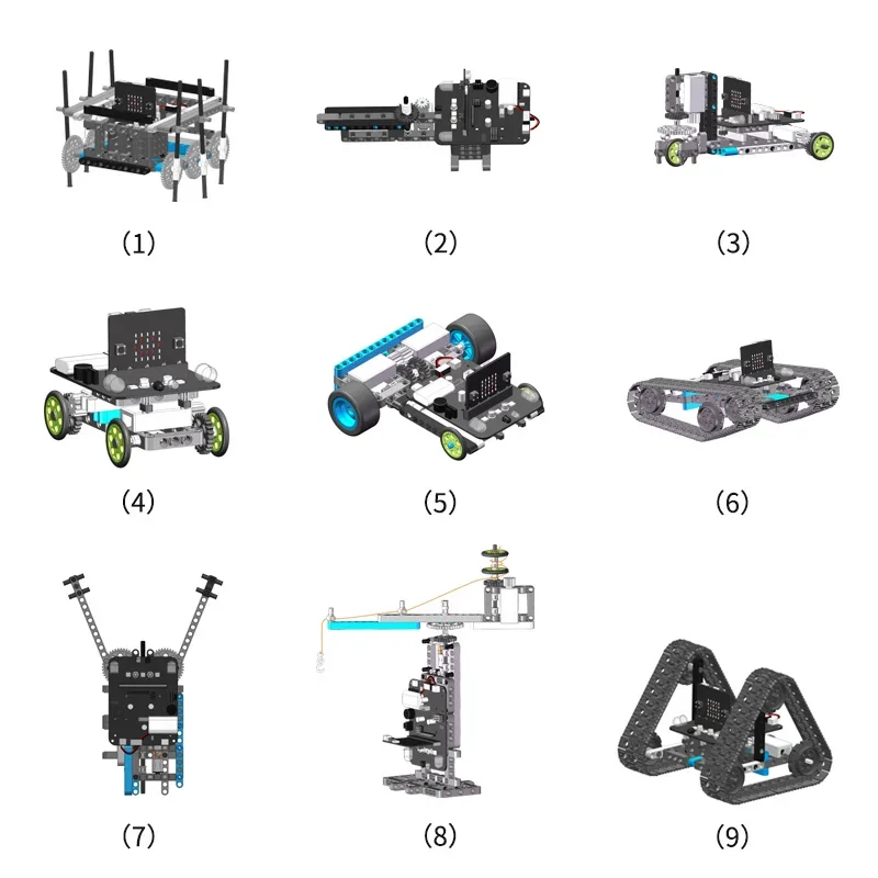 Stem Education 9 In 1 Models Plastic 260+ Building Block Programmable Robot Kit Based On BBC Micro:bit V1 V2