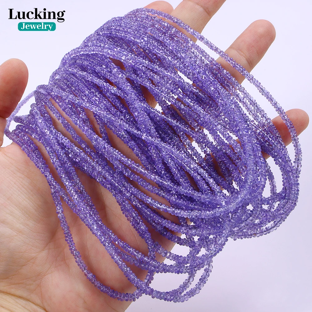 

3A Natural 2-3mm Tanzanite Rondelle Beads 40cm Strand for Jewelry Making Chakra DIY Bracelets December Birthstone