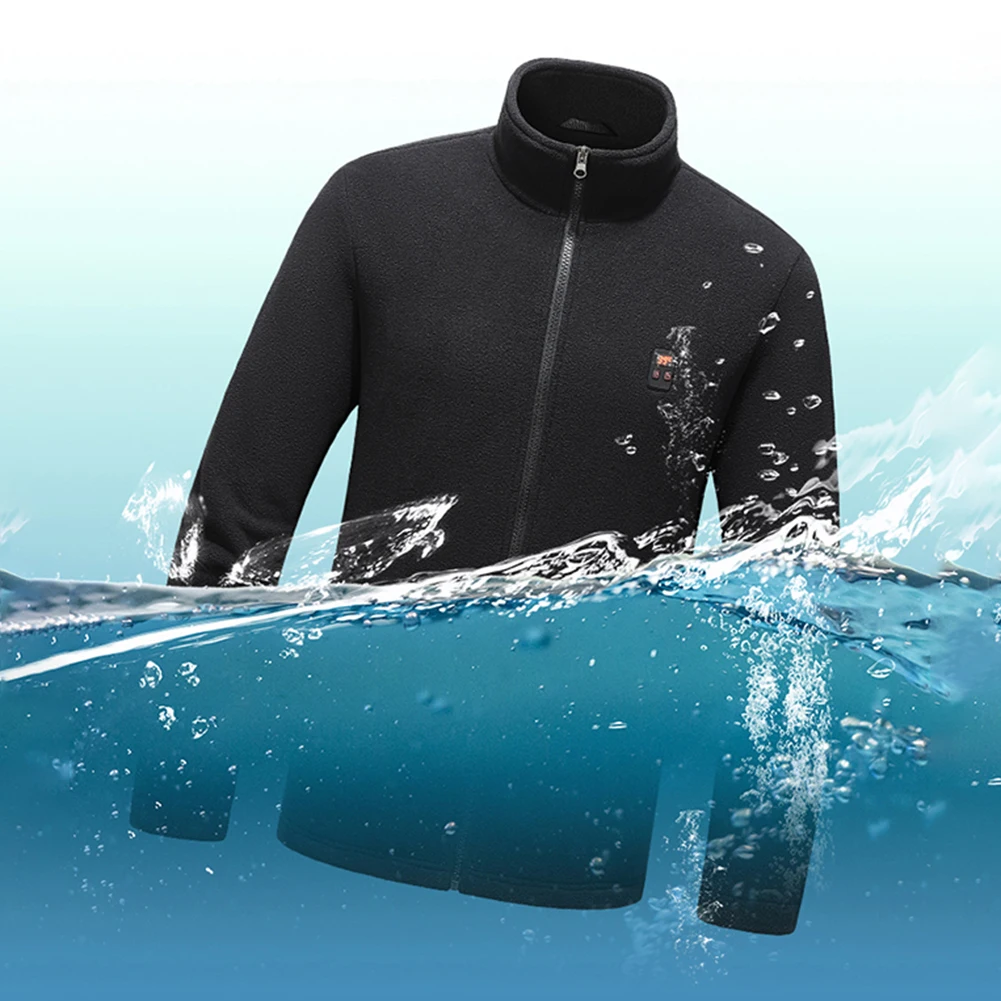 9 Heated Area Heated Jacket USB Charging Heated Insulated Jackets Waterproof Heated Zip Up Coat 3 Gear Temperature for Men Women