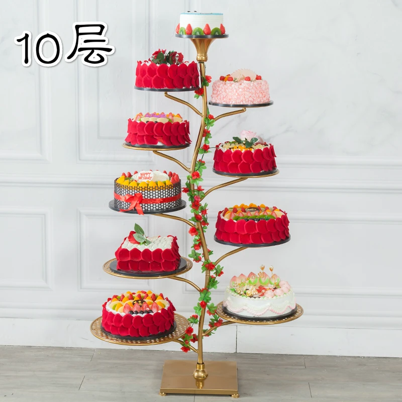 The new European-style creative wrought iron cake stand has six layers, eight layers, ten layers, and multiple layers of wedding