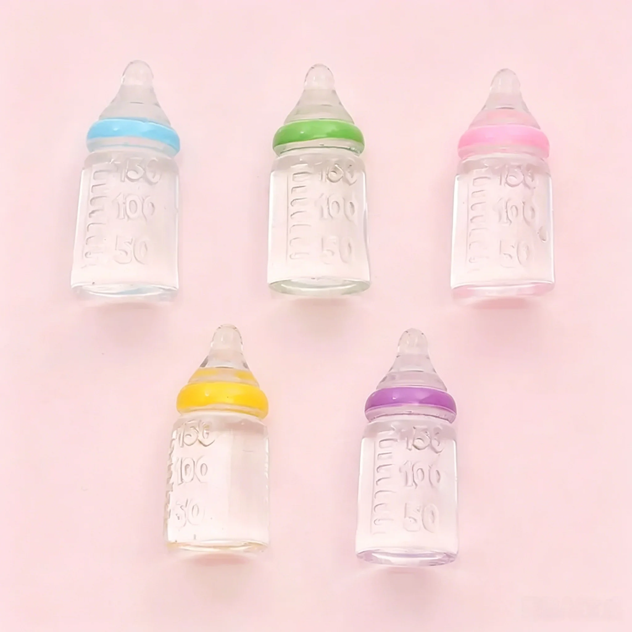 10pcs Dollhouse Miniature Simulation Milk Bottle Model 10x22mm Bottle Decor for Micro Scene