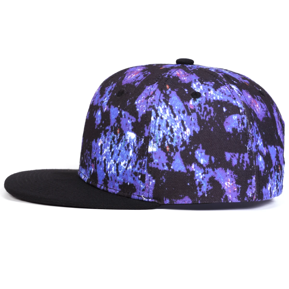 Unisex céu estrelado roxo impressão hip-hop chapéus, bonés de beisebol ajustáveis, chapéu protetor solar ao ar livre, moda casual, primavera, outono