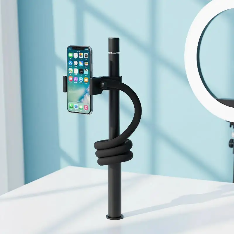Bendable Hose Camera Holder Mount 1 Set Multifunction Screw Thread Flexible Clip for Outdoor Indoor Vlog Live Streaming
