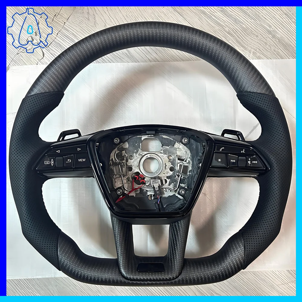 

Heated steering wheel for Audi A6 C8 matte carbon fiber multifunction steering wheel with shift paddles, Car Accessories