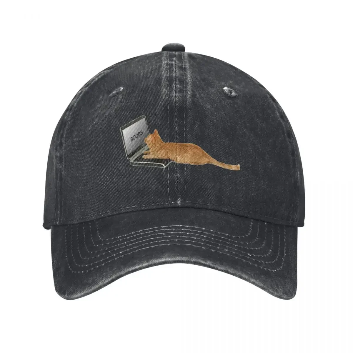 Laptop Cat BOOBS Baseball Cap Trucker Hat tea Hat Men's Women's