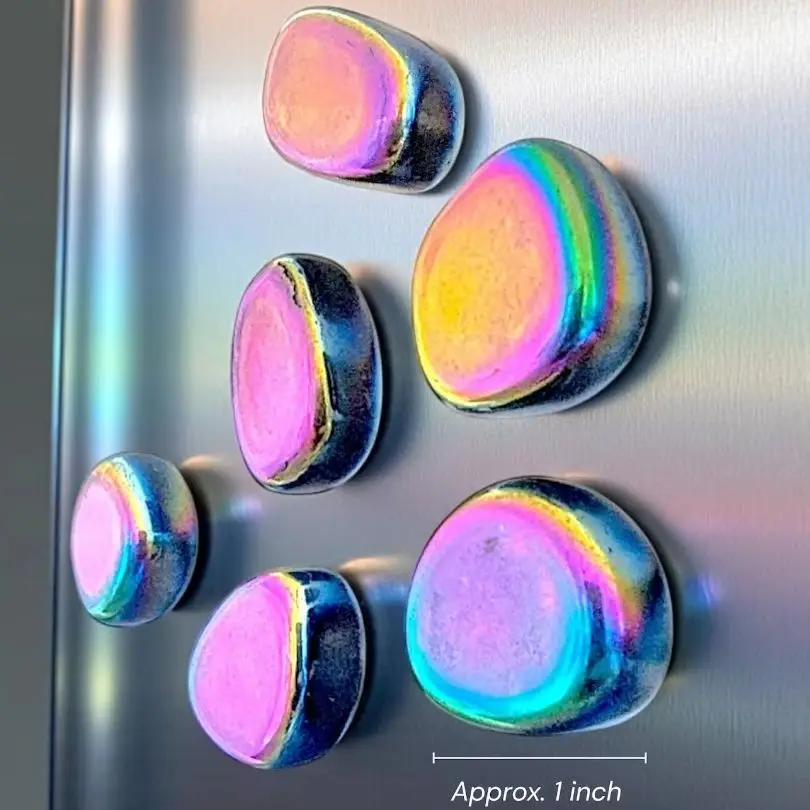 Aura Magnetite Crystal Healing Tumbled Stones Wholesale  colorful Magnet Tumbled Palm for Fengshui Decoration
