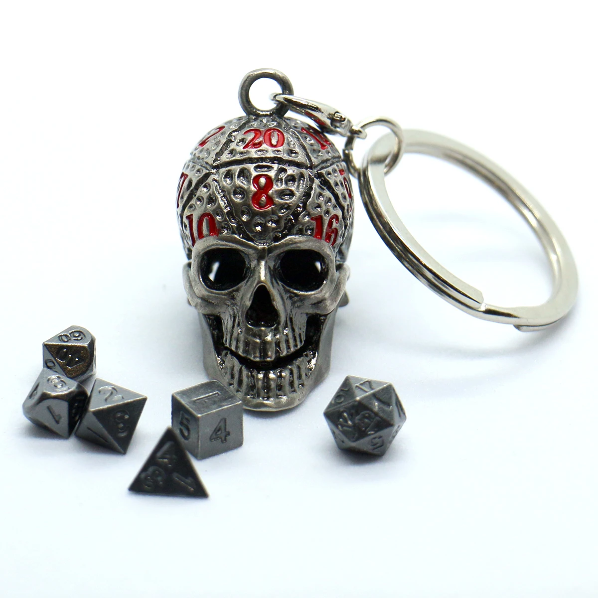 مجموعة نرد معدنية محمولة لألعاب الطاولة ، حقيبة جمجمة ، مجموعة نرد صغيرة ، ملحقات ألعاب ، 7 *
