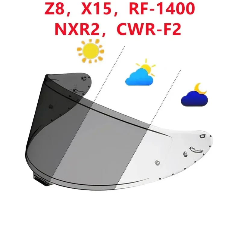 Visiera fotocromica per Shoei X-15 X-Fifteen X-SPR PRO RF-1400 NXR 2 CWR-F2R Z8 Scudo per lenti colorate Visiera per casco Protezione solare con taglio UV