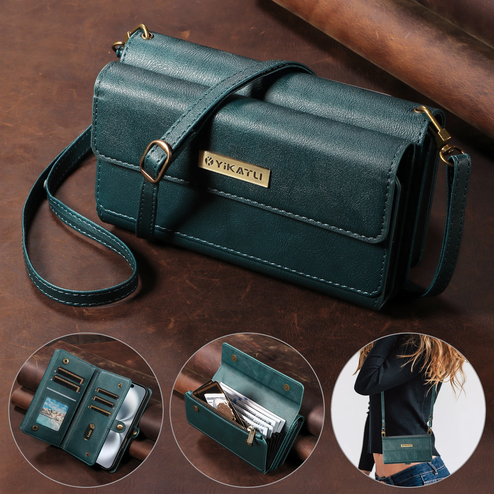 

YIKATU-008 Чехол-кошелек с магнитным покрытием для Samsung Galaxy S10 S20 S21 FE S22 S23 S24 S25 Ultra Plus Роскошный чехол-подставка для карт из искусственной кожи