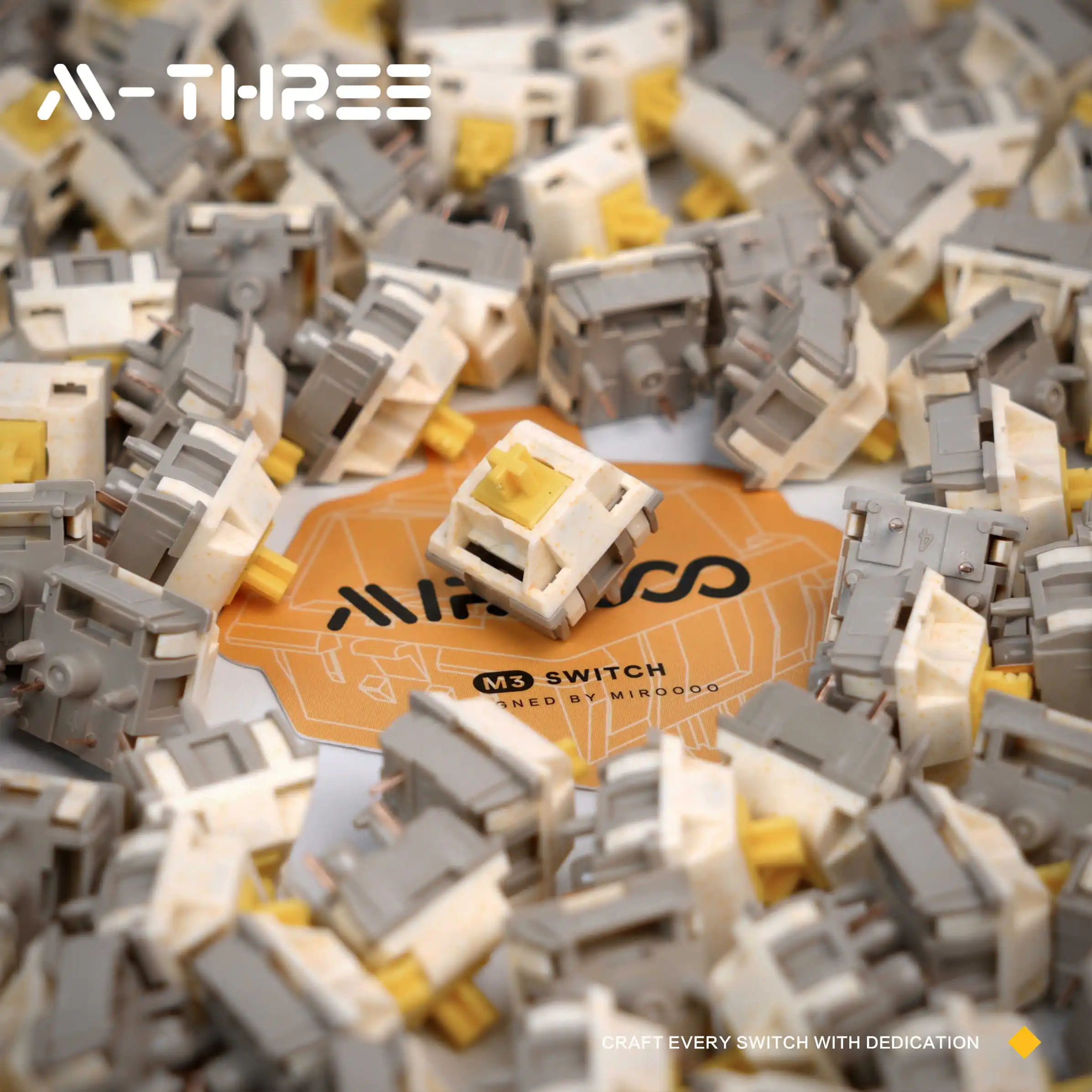 Custom MirooooLab M3 Linear Switch 5-Pin LY Stem P5 Bottom 45g Dual Force Crisp Feel OEM by JJK Gaming/Office