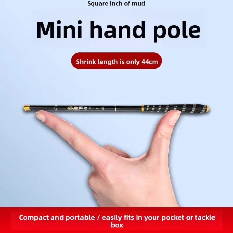 

Короткая удочка Mini Stream Сверхлегкий набор ручных удочек начального уровня 28, регулируемая карманная маленькая короткая ручная удочка