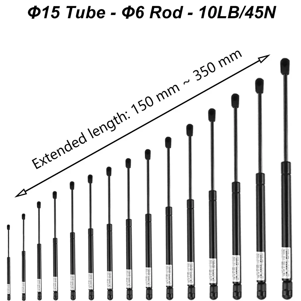 1PC 45N/10LB 150-350mm Universal Car Gas Spring Nylon End Fitting Lift Support Trunk Tailgate Strut Bar Replacement Gas Strut