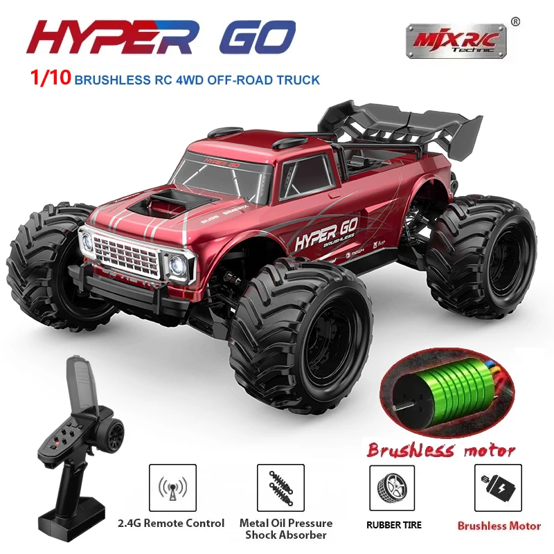 Hyper Go MJX 10210 1/10 4WD RC Car 65KM/H Brushless RC Racing Car 2.4G Remote Control Cars Off-Road Speed RC Cars Truck Toys