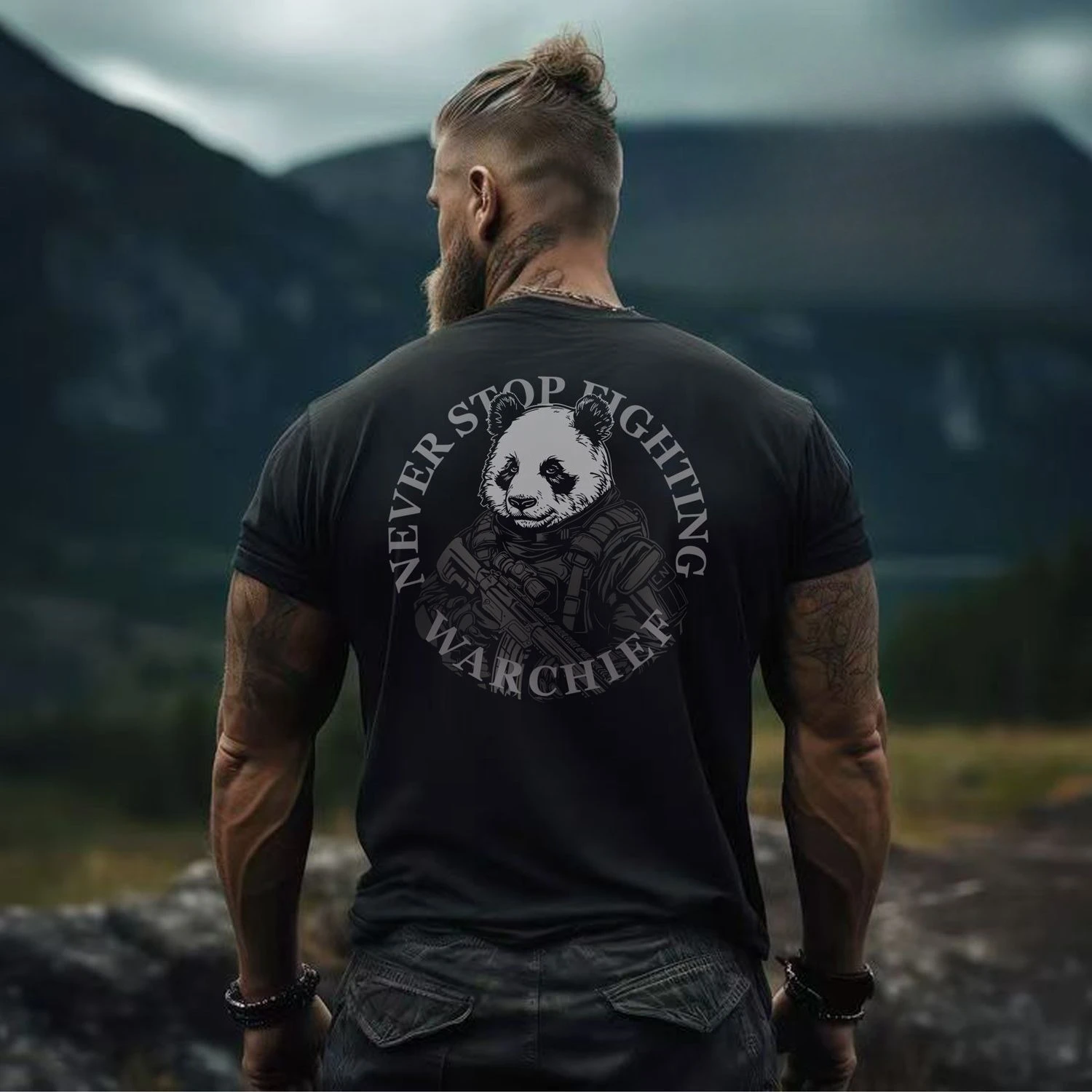 2026 New Panda Corps Tactical Outdoor Sport Soldier Print High Quality Mens Crew Neck Short Sleeve Comfortable Loose Tee