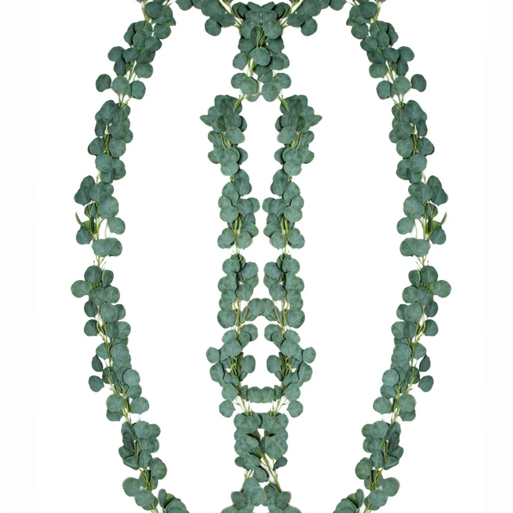 

1Pcs Imitation Eucalyptus Wreath Green Leaf Garland Wall Hanging Decoration Photo Prop Eucalyptus Wreath