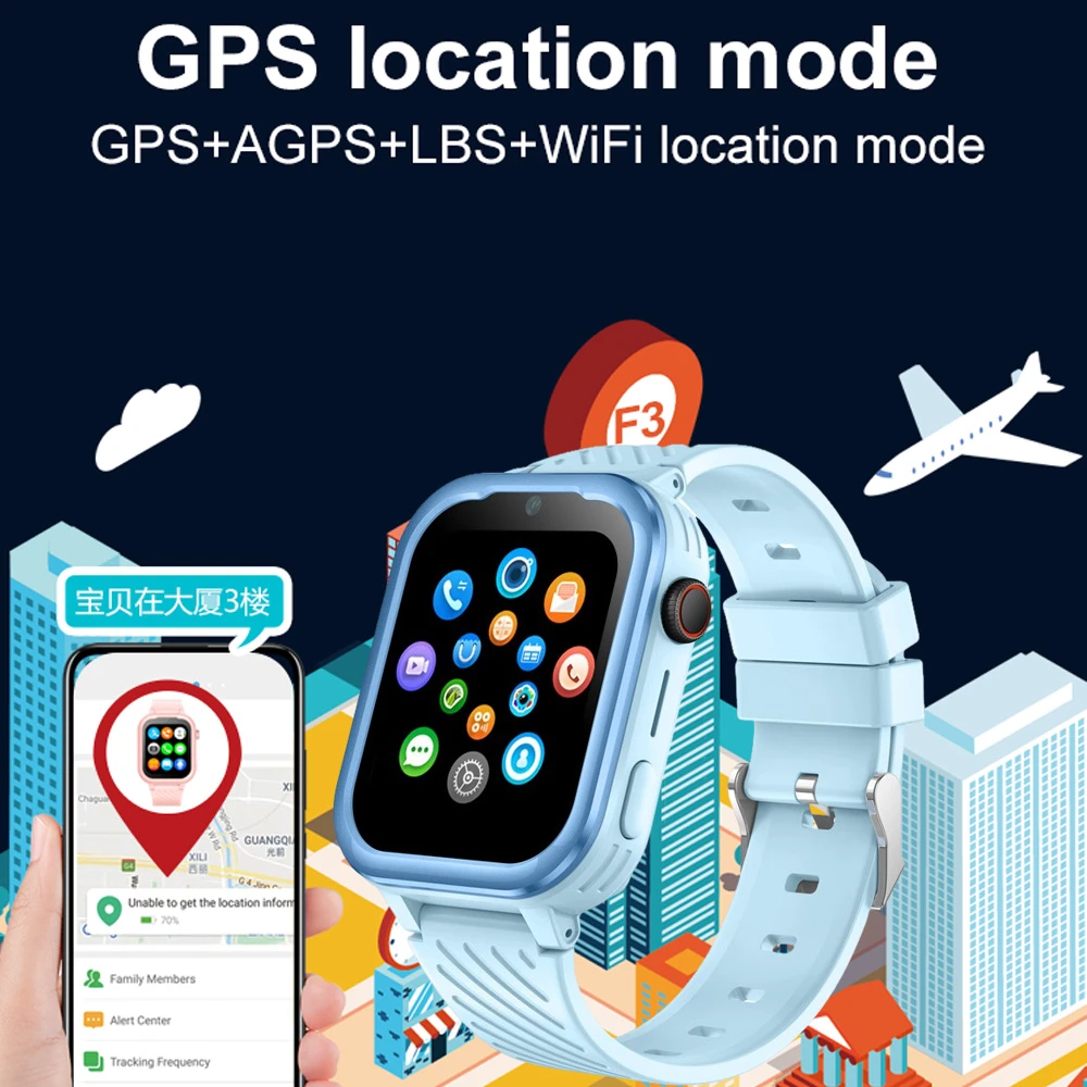 4G Smart Phone Watch ROM 8GB APP Store Video Call GPS Position Pedometer Sports Watch Boys Girls Tracker Teenage Student Gifts