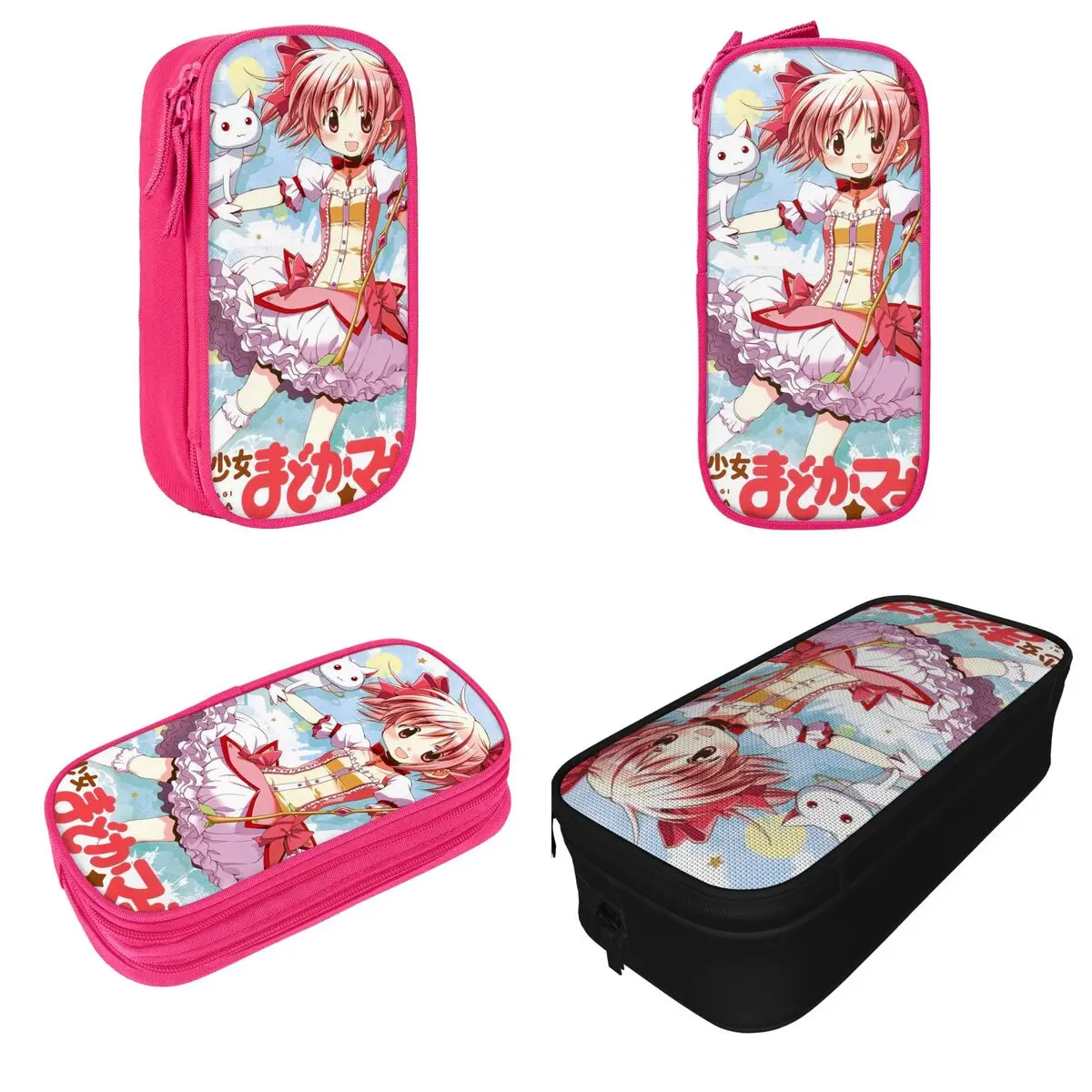 Kaname Magical Girl Pencil Cases Puella Magi Madoka Magica Pen Holder Bag Kids Large Storage School Supplies Gifts Pencilcases
