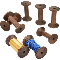 8pcs Wooden Spools 3.1 inch Sewing Bobbins Empty Embroidery Thread Spool Wire Weaving Bobbins for Embroidery Sewing