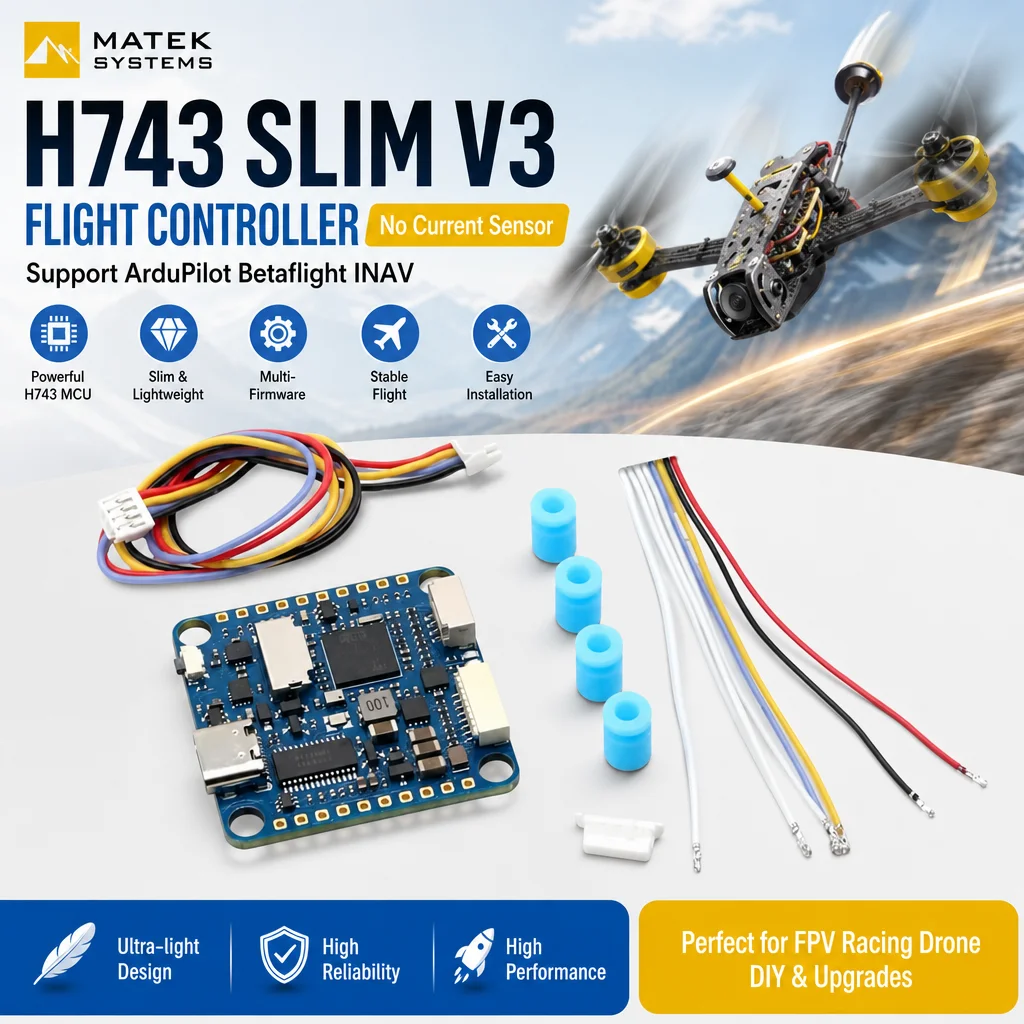 MATEK H743 SLIM V3 Flight Controller No Current Sensor Support ArduPilot Betaflight INAV FPV Drone