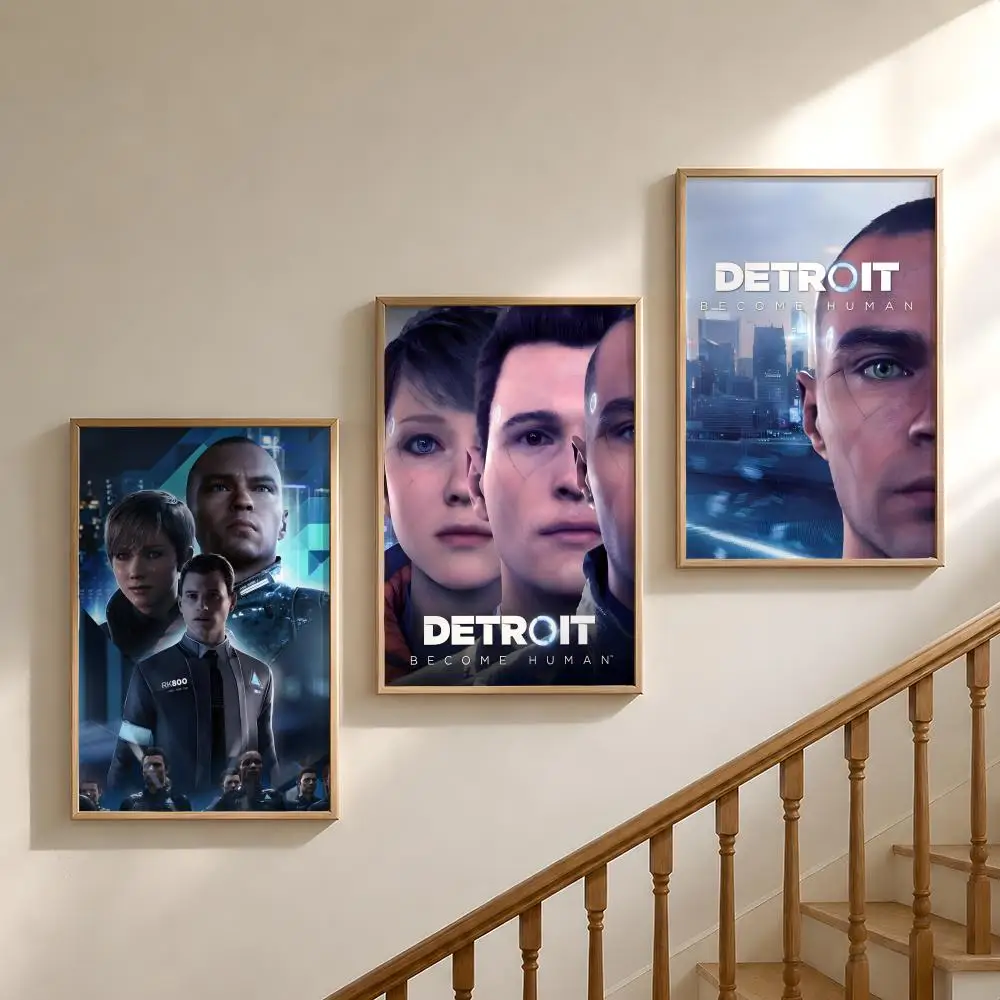 Game Detroit Become Human Android Poster Waterproof HD Modern Peel And Stick Wall Decor Bedroom Living Room Dorm Office