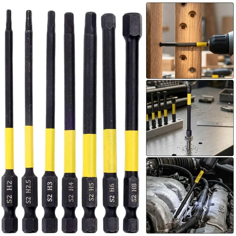 8-11pcs Hex Head Wrench Drill Bit Magnetic Holder Quick Release Shank Screwdriver Electric Drilling Extension Rod Tools