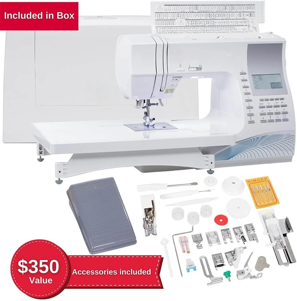 Computerized Sewing Quilting Machine with Extension Table & Accessory Kit 600 built-in stitches  Full Metal Frame Touch buttons