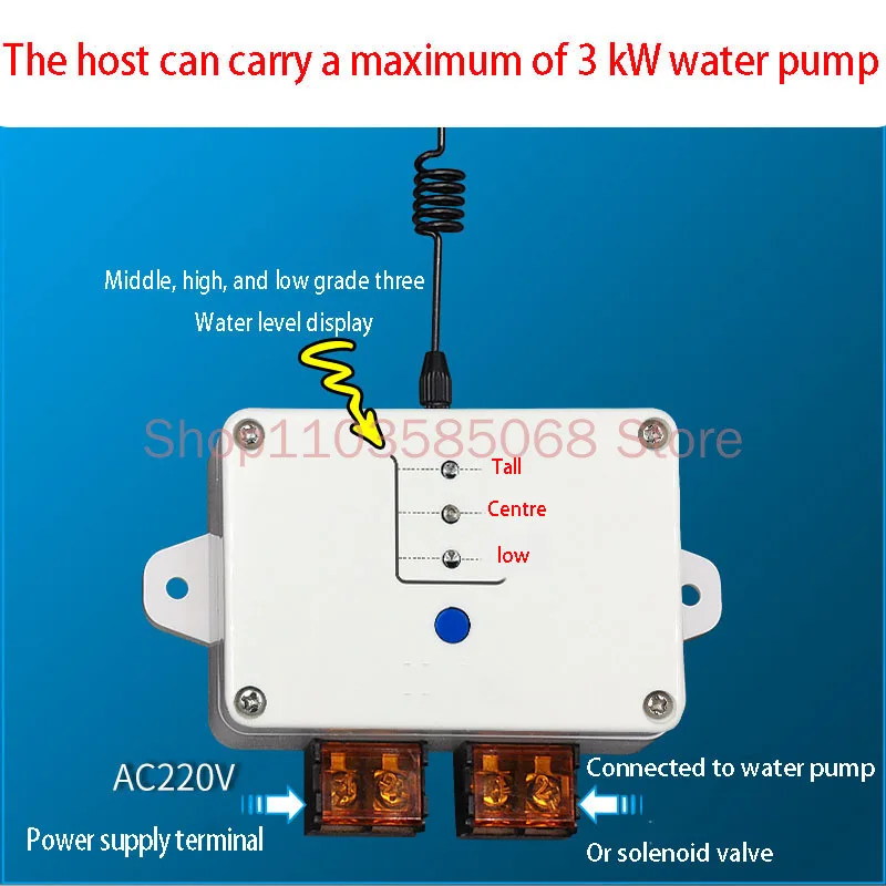 Wireless Water Level Controller Remote Control Water Tower Pool Water Pump Float Ball Automatic Water Pumping Water Switch