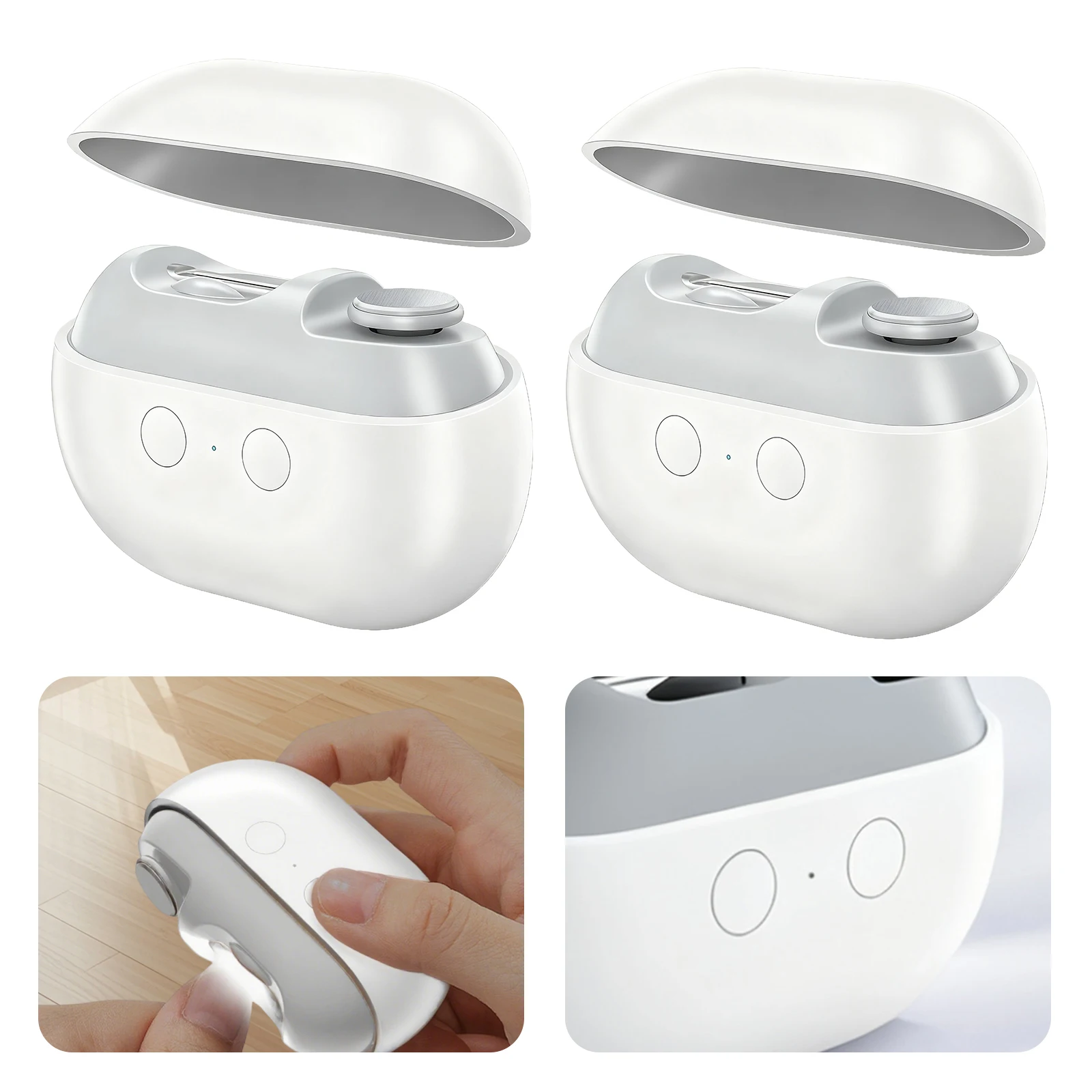 

Automatic Manicure Nail Trimmer 2 In 1 Electric Nail Polisher with Light Safety Nail Clipper for Children Adult Senior