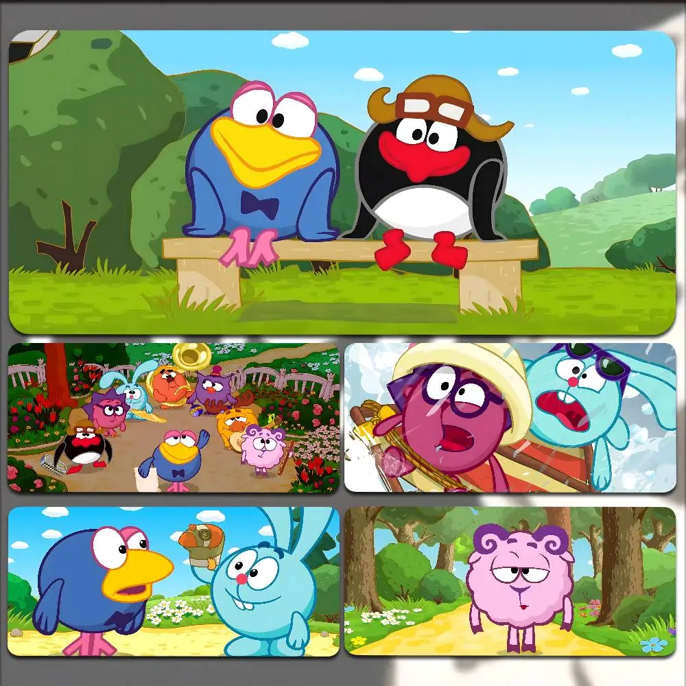 

1 шт., нескользящий коврик для мыши с рисунком аниме K-KikoRiki, подходит для офисных компьютеров, ноутбуков, килимков для киберспорта, игрового стола, клавиатуры XXL