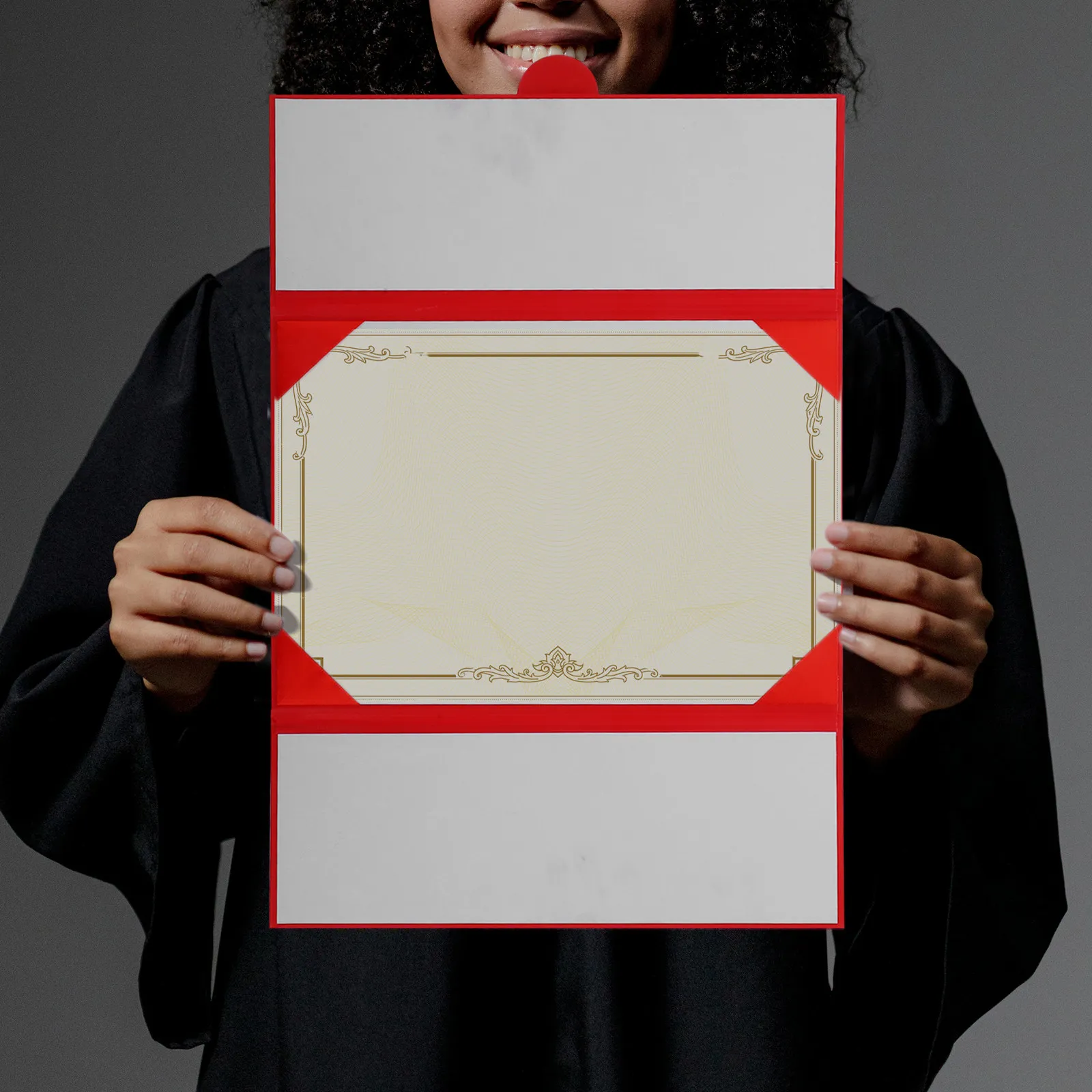 

Trifold Diploma Cover for Graduation Certificate Marriage Certificate and Award Documents PU Protective Holder Blank DIY