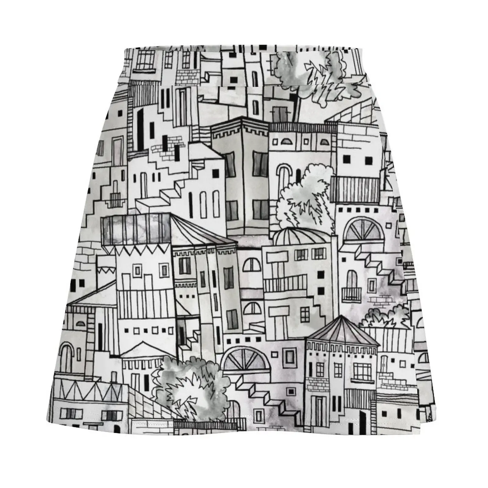 city - black and white background Mini Skirt skirts for womens 2026 korean summer clothes Mini Skirt